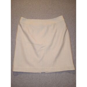NEW Banana Republic Skirt Women's 12P Ivory Wool-Blend Exposed Back Zipper